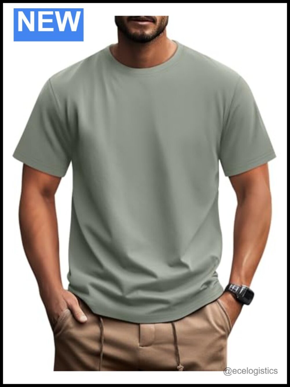 Big and Tall Cotton Tee Crew Neck Oversize Loose Fit Knitted T Shirt